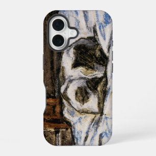 Coque iPhone 16 Chat dormant sur un lit