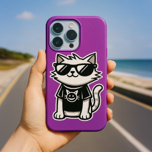 Coque iPhone 16 Chat le Plus Cool du Monde avec des Lunettes de So