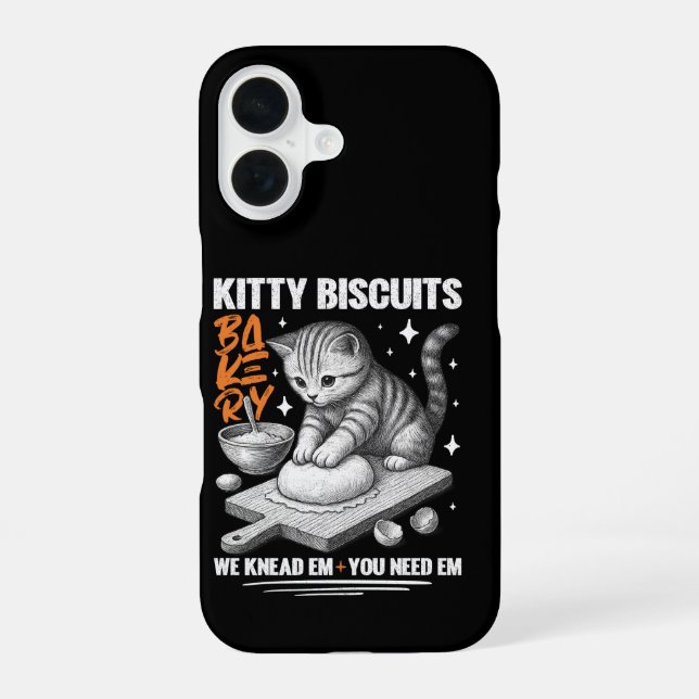 Coque iPhone 16 Chat Pétrit Boulanger Kitty Biscuits Nous Les Pétr (Verso)