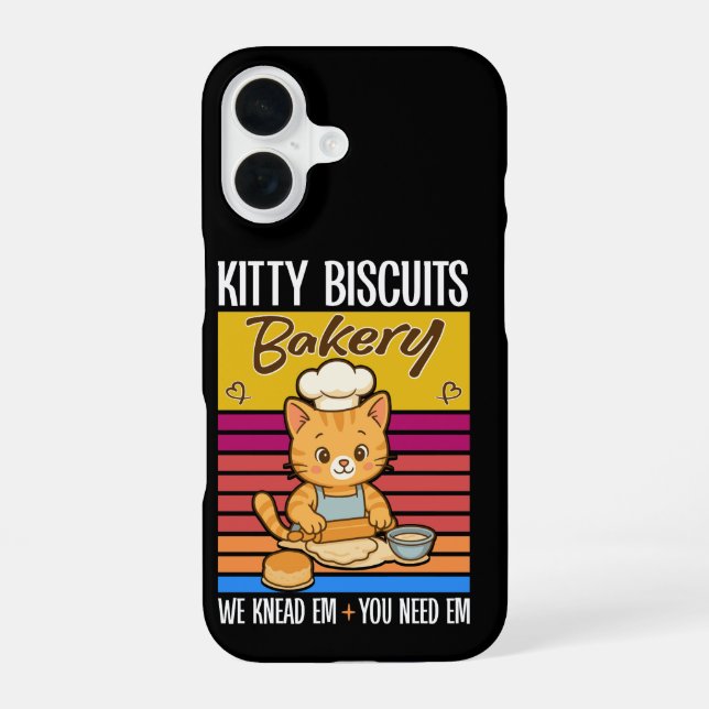 Coque iPhone 16 Chat Pétrit Boulanger Kitty Biscuits Nous Les Pétr (Verso)
