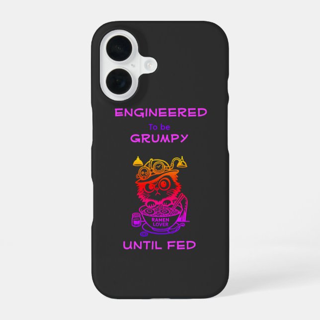 Coque iPhone 16 Chat Ramen Steampunk Drôle Anime iPhone 16 (Verso)