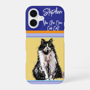 Coque iPhone 16 Chat Smoking Pastel Femmes Couleurs Pastel