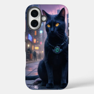 Coque iPhone 16 Chaton rétro futuriste