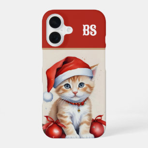 Coque iPhone 16 Chats Festifs en costumes de Noël - Vibes de Noël