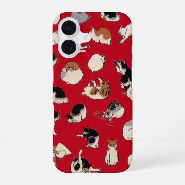 Coque iPhone 16 Chats japonais (couleur variable) (Verso)