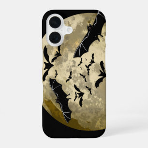 Coque iPhone 16 Chauves-souris en vol sous la pleine lune de récol