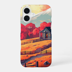 Coque iPhone 16 Chemin forestier paisible à Sunset_coque iphone