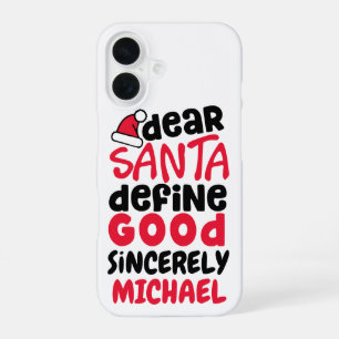 Coque iPhone 16 Cher Père Noël Définissez un Bon Design de Noël