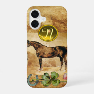 COQUE iPhone 16 CHEVAL ANGLAIS, HORSESHOE, HORLOGE, HORLOGE