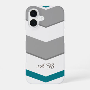 Coque iPhone 16 Chevron Moderne avec initiales de détail de n'impo