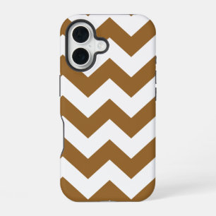 Coque iPhone 16 Chevrons neutres Brun sucré