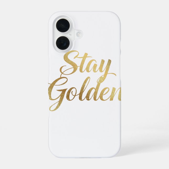Coque iPhone 16 Chic Gold Script Motivation Message (Verso)