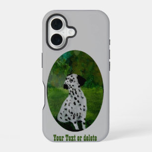 Coque iPhone 16 Chien Dalmatien Art personnalisé
