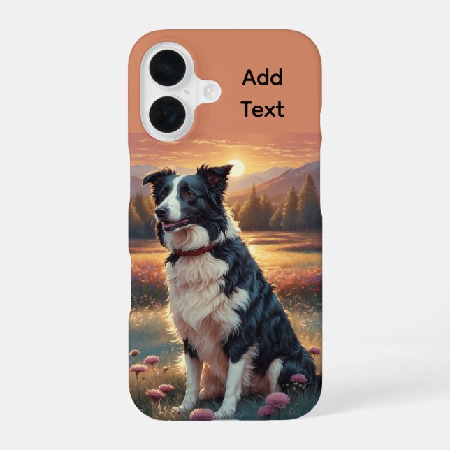 Coque iPhone 16 Chien de berger Border Collie (Verso)