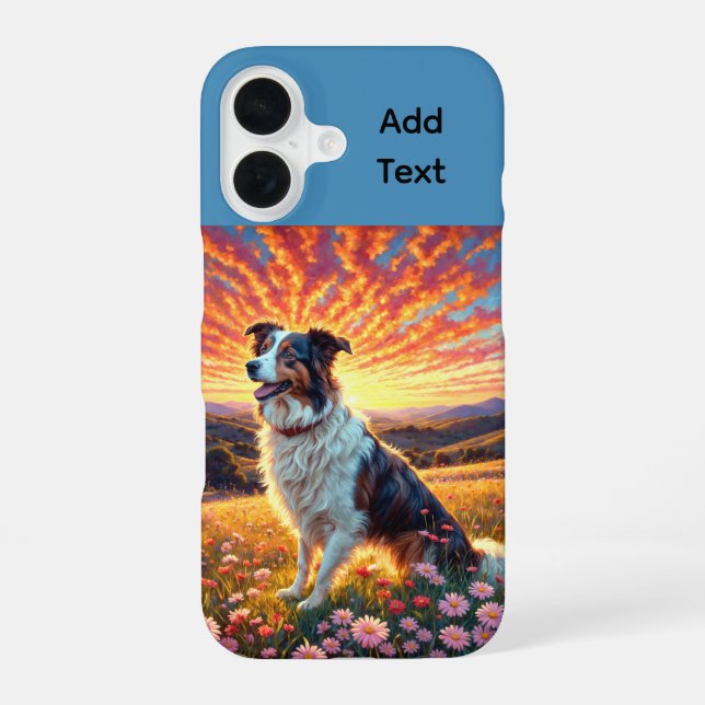 Coque iPhone 16 Chien de berger Border Collie (Verso)