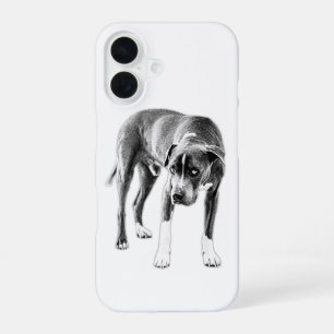 Coque iPhone 16 Chien d'encre urbain—Gazon de mélange Pitbull