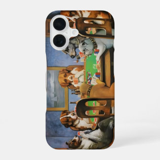 Coque iPhone 16 Chiens jouant au Poker par Cassius Marcellus Cooli