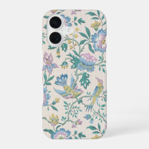 Coque iPhone 16 Chinoiserie Vintage Oiseaux Motif Floral Pastel