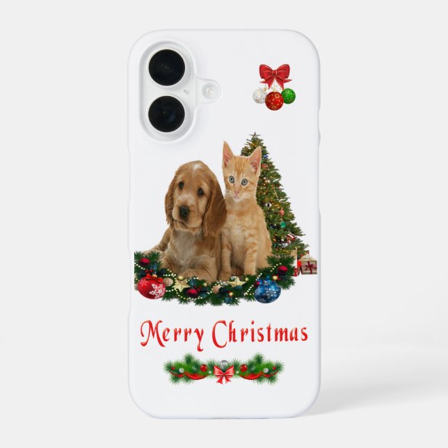 Coque iPhone 16 Chiot et chaton  (Verso)