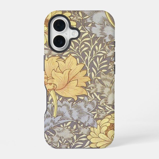 Coque iPhone 16 Chrysanthème Fleurs de Mère de William Morris (Verso)
