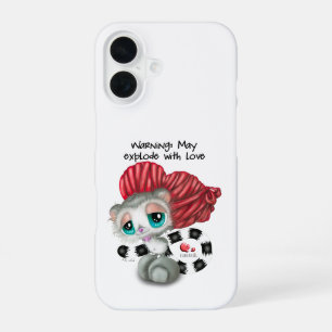 Coque iPhone 16 Chuchotements d'amour de lémurien – Cœur Surprise