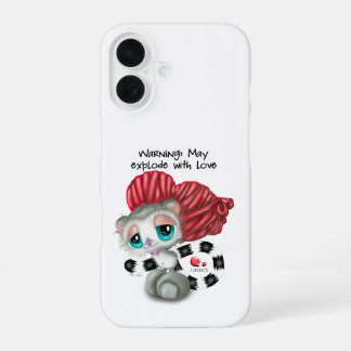 Coque iPhone 16 Chuchotements d'amour de lémurien – Cœur Surprise