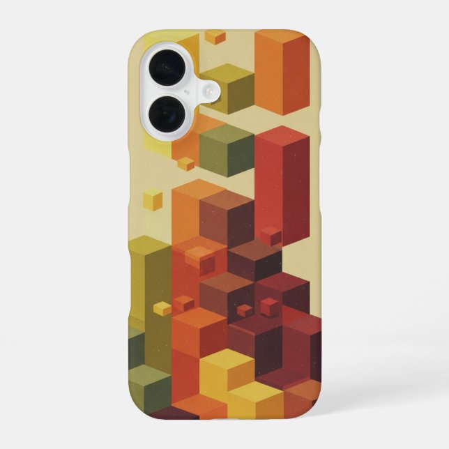Coque iPhone 16 Chute de blocs rétro (Verso)