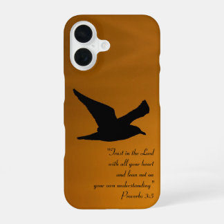 Coque iPhone 16 Ciel de coucher de soleil jaune oiseau en vol foi