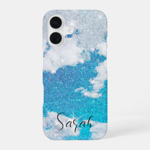 Coque iPhone 16 Ciel Pailleté Et Nuages