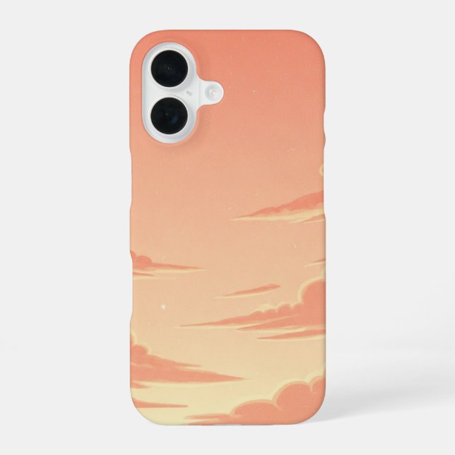 Coque iPhone 16 Ciel Pêche Rétro (Verso)