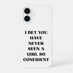 Coque iPhone 16 Citation de fille audacieuse et confiante – Fémini