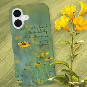 Coque iPhone 16 Citation Inspirante Photo de Fleur Sauvage Jaune P