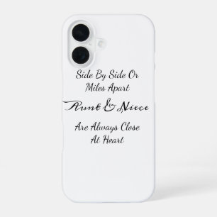 Coque iPhone 16 Citation Tante & Nièce – Côte à Côte ou à des Mile