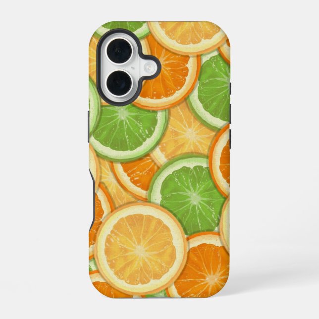 Coque iPhone 16 Citrons, Limes et Oranges  (Verso)