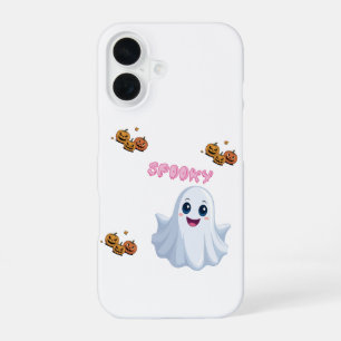 Coque iPhone 16 Citrouille effrayante et housse de téléphone migno