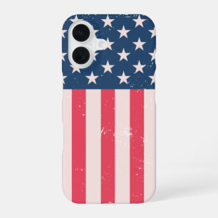 Coque iPhone 16 Classic American Flag Grunge