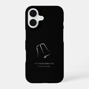Coque iPhone 16 Cloche de la liberté américaine minimaliste 1776