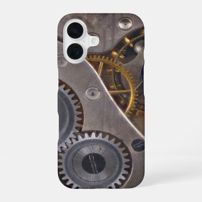 Coque iPhone 16 Clockwork Steampunk Rousty Gears (Verso)