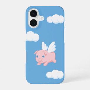 Coque iPhone 16 Cochon Volant - Porcelet Mignon avec des Ailes sur