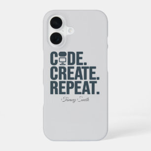 Coque iPhone 16 Code. Créez. Recommencer. - Technologie d'inspirat