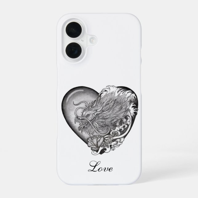Coque iPhone 16 Cœur de dragon (Verso)