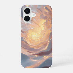 Coque iPhone 16 Cœur de l'été – Abstrait lumineux bleu et or Pho