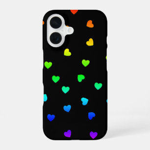 Coque iPhone 16 cœurs amour coloré romantique ombre arc-en-ciel