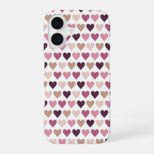 Coque iPhone 16 Cœurs Miniatures Roses et Motif d'Amour Romantique