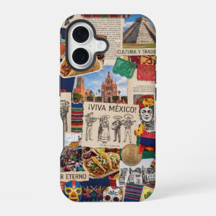 Coque iPhone 16 Collage d'album-souvenir Fun Mexicore Viva Mexique