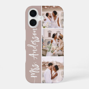Coque iPhone 16 Collage de photos de couples de mariage Mme Nouvea