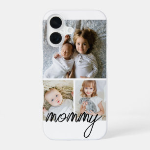 Coque iPhone 16 Collage photo personnalisé avec texte et photo