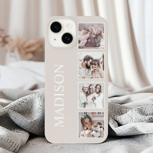 Coque iPhone 16 Collage photo personnalisé Beige personnalisé