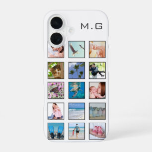 Coque iPhone 16 Collage photo personnalisé classique à plusieurs C