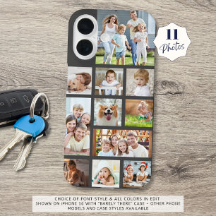 Coque iPhone 16 Collage photo personnalisé couleur moderne 11